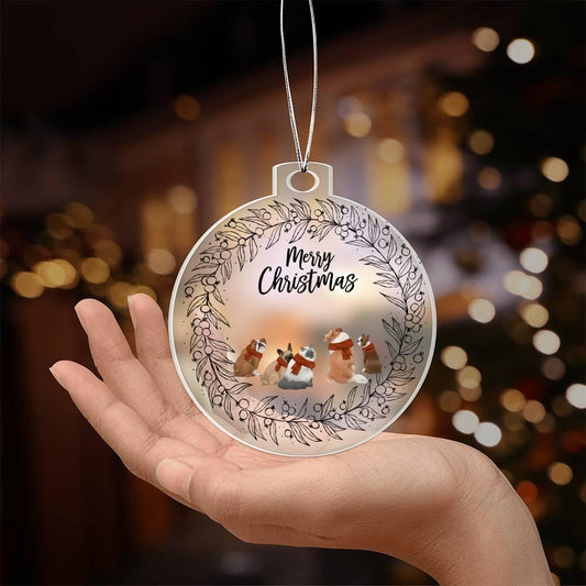 Pet Personalized Wreath Acrylic Keepsake Christmas Ornament