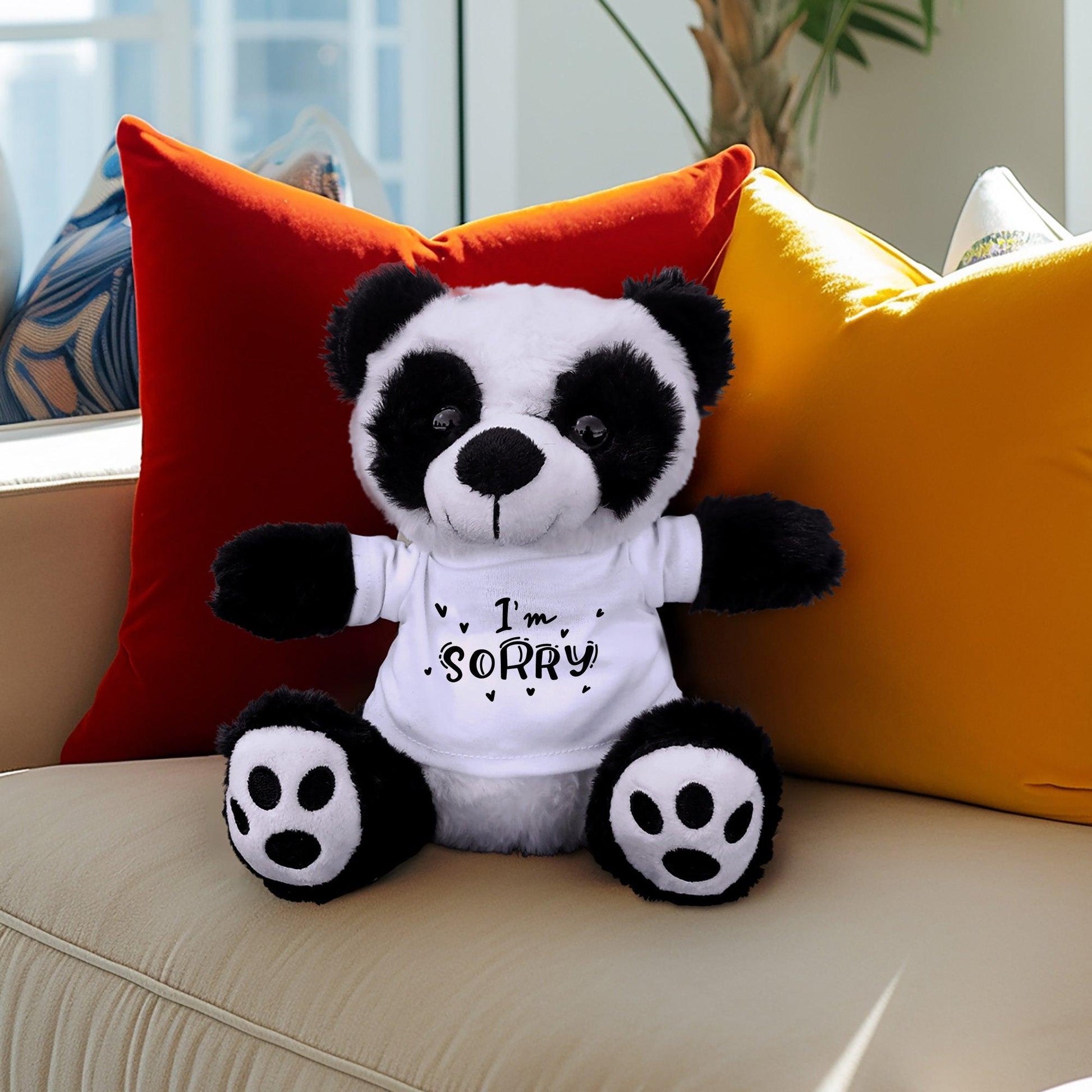 Apology Gift - I am Sorry - Plush Panda Bear with Tee Shirt - Mallard Moon Gift Shop