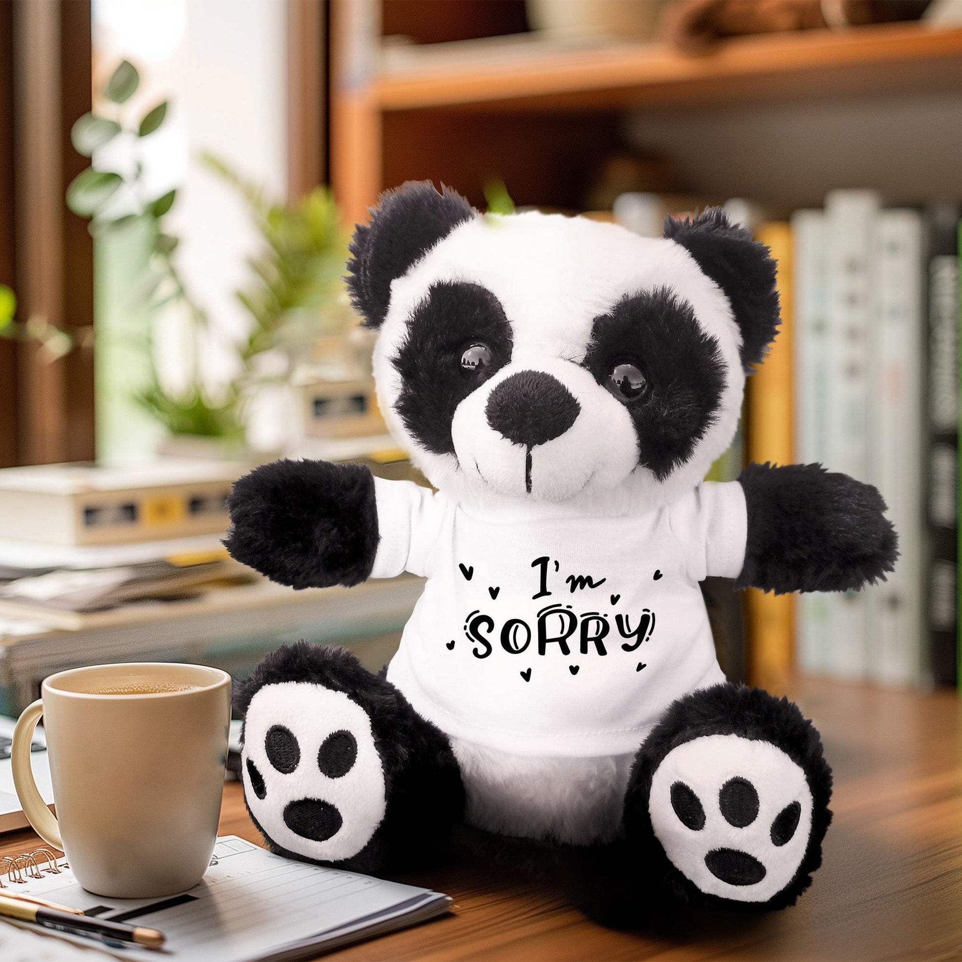 Apology Gift - I am Sorry - Plush Panda Bear with Tee Shirt - Mallard Moon Gift Shop