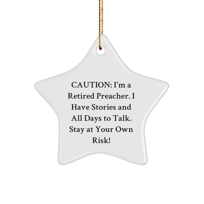 Preacher's Wisdom Star Ornament, Funny Gift for Him, From Friends, to Coworkers, Perfect for Christmas