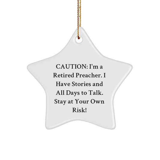 Preacher's Wisdom Star Ornament, Funny Gift for Him, From Friends, to Coworkers, Perfect for Christmas