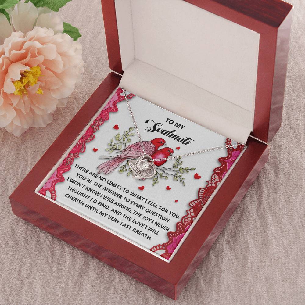 Romantic Gift for Her: Love Knot Necklace with Emotional Soulmate Message - Mallard Moon Gift Shop