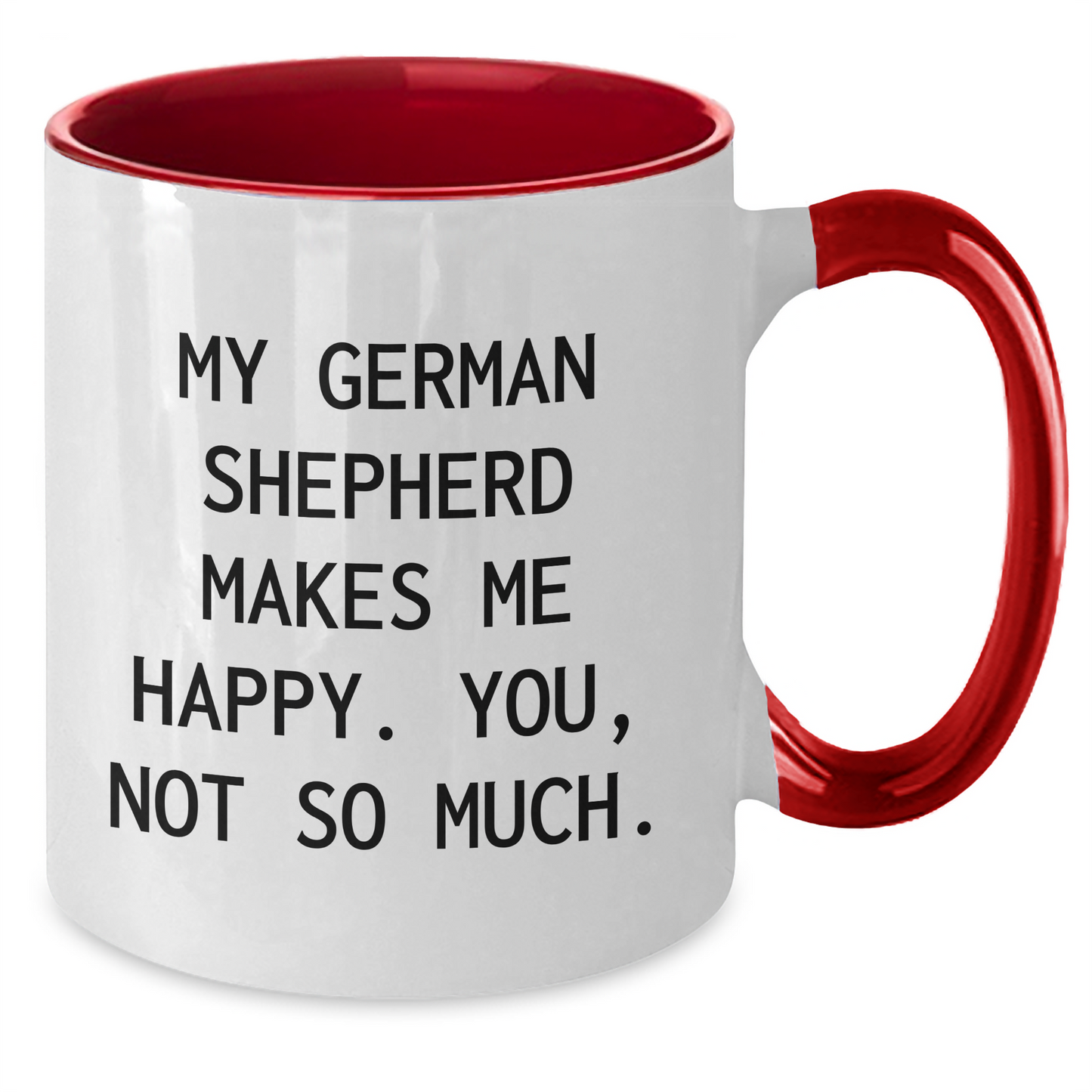 Funny German Shepherd Dog Gifts from Friends for Dad's Unique Two Tone Coffee Mug - Additional