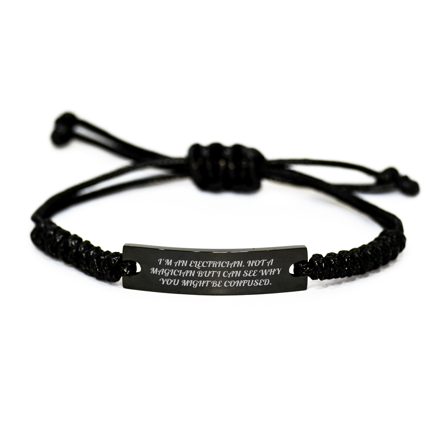 Electrician Rope Bracelet, Funny Quote, 'I'm An Electrician. Not A Magician But I Can See Why You Might Be Confused.', Gifts for Electrician, Men, Father's Day Unique Gifts from Family - Image 1