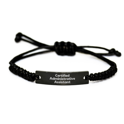Funny Certified Administrative Assistant Rope Bracelet Gifts from Dad to Administrative Assistant for Father's Day - Image 1