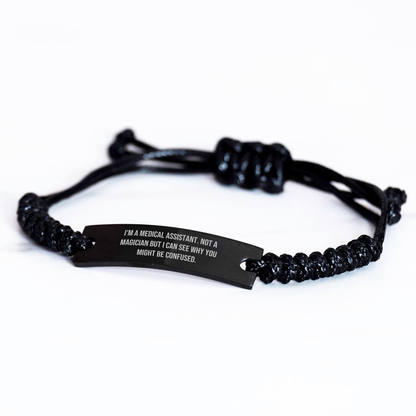 Medical Assistant Gifts, Funny Quote Rope Bracelet for Men, Gifts from Friends, Family, Coworkers, Unique Father's Day Unique Gifts for Medical Assistants - Image 2