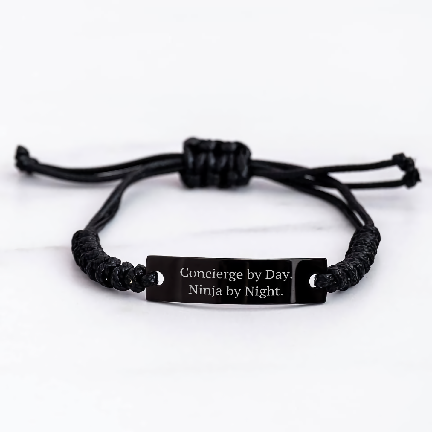 Concierge By Day. Ninja By Night. - Black Rope Bracelet, Gifts from Men to Concierge, Mother's Day Unique Gifts - Image 3