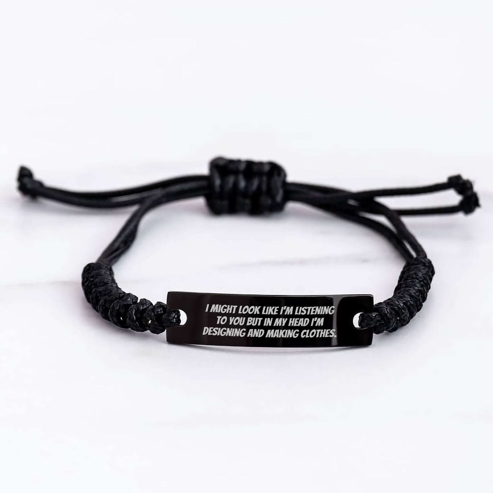 Designing and Making Clothes Enthusiasts' Funny Quote Rope Bracelet Gifts from Friends for Father's Day, Adjustable Rope Designing and Making Clothes Jewelry - Image 3