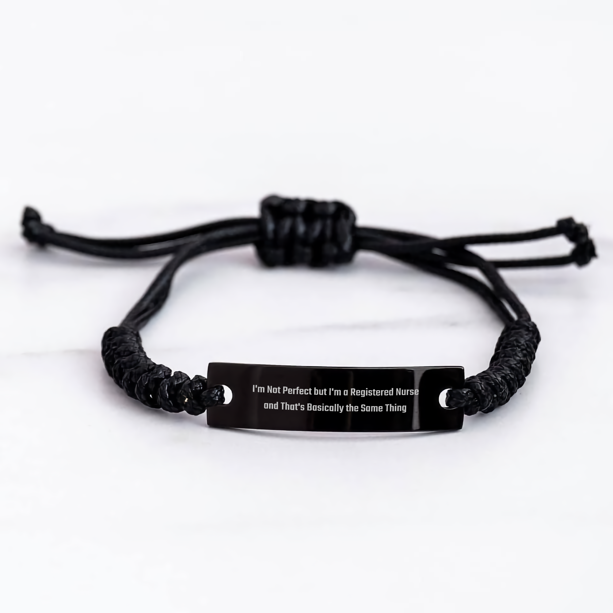 Funny Registered Nurse Gifts, 'I'm Not Perfect' Rope Bracelet for Graduation, Gifts from Friends and Family for Registered Nurse - Image 3