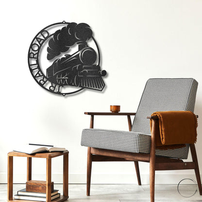 Steam Locomotive Train Custom Name Metal Art Wall Sign - Mallard Moon Gift Shop