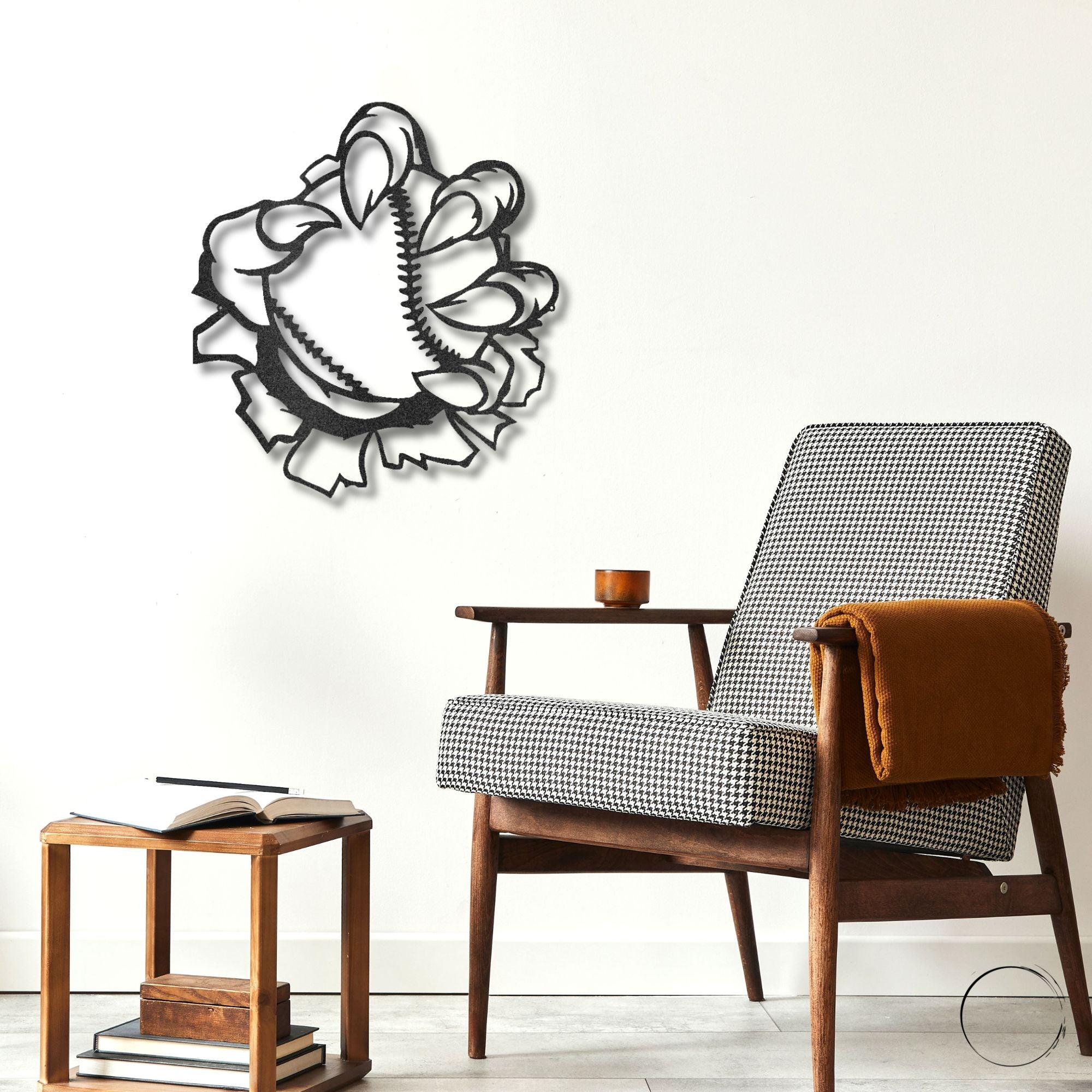 Baseball Monster Claw Metal Art Wall Sign - Mallard Moon Gift Shop