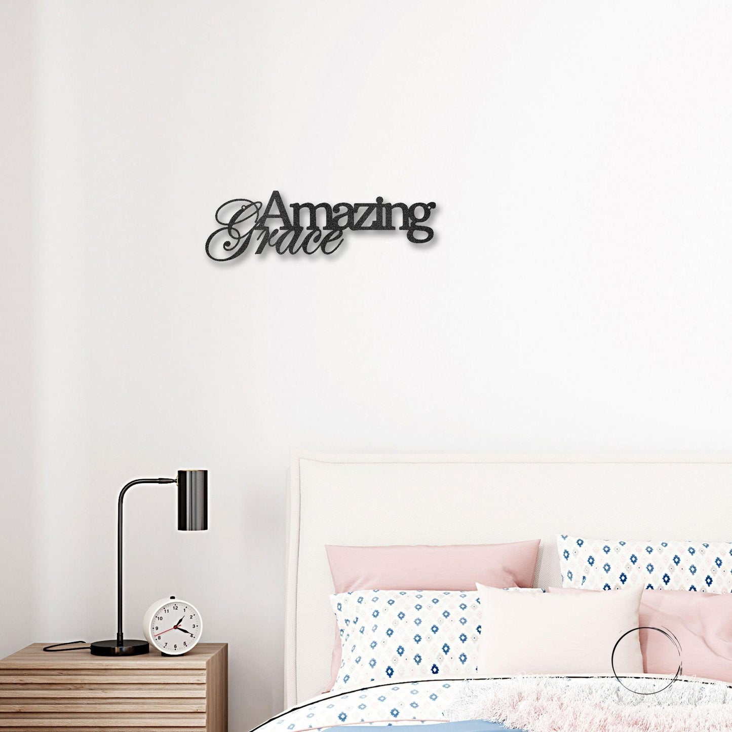 Amazing Grace Script Indoor Outdoor Steel Wall Sign Art - Mallard Moon Gift Shop