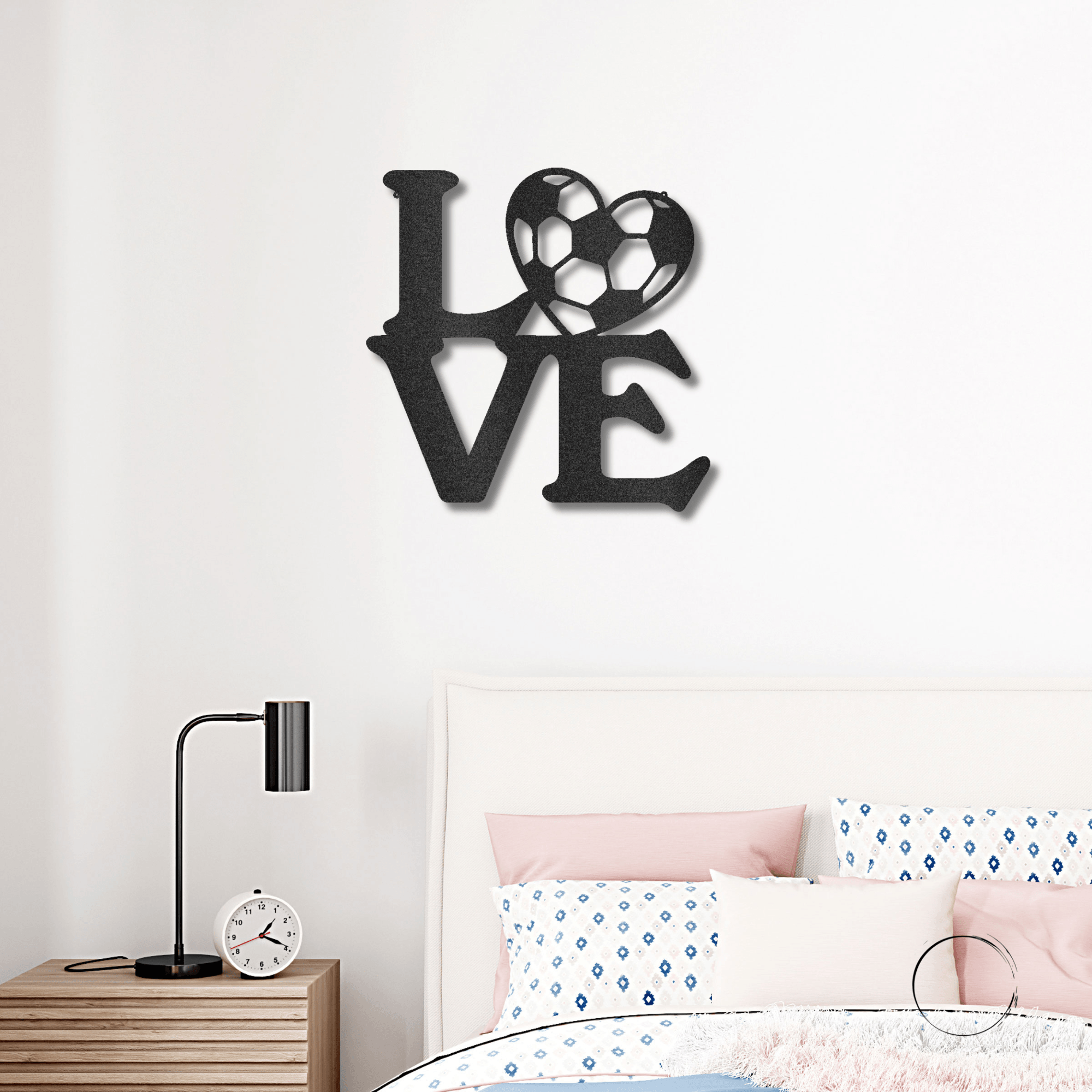 Soccer Love Steel Wall Sign Metal Art - Mallard Moon Gift Shop