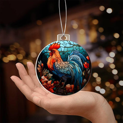 Rooster Acrylic Keepsake Ornament