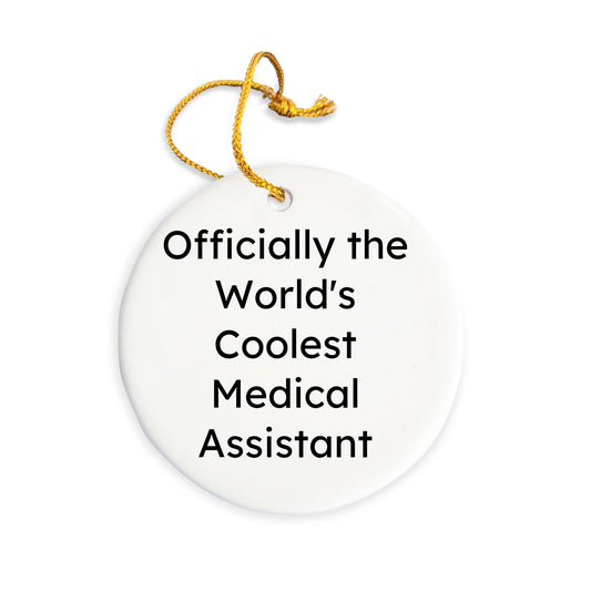 Funny Medical Assistant Christmas Tree Ornament - Officially The World's Coolest Medical Assistant - Mallard Moon