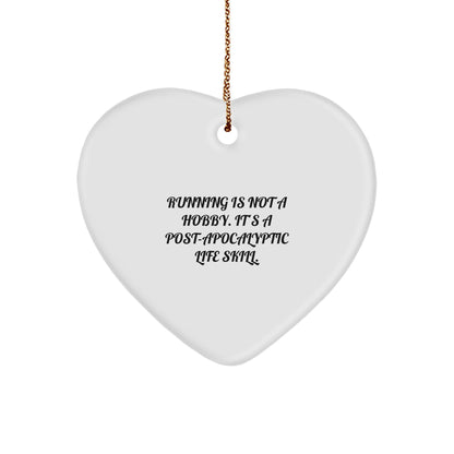 Running Enthusiast Gifts from Friends for Christmas - Heart Ornament with Funny Quote