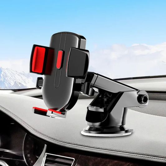 Car Mounted Phone Holder Dashboard Adhesive Suction Cup Gravity Extendable Auto Lock Car Navigation Support Bracket - Mallard Moon Gift Shop