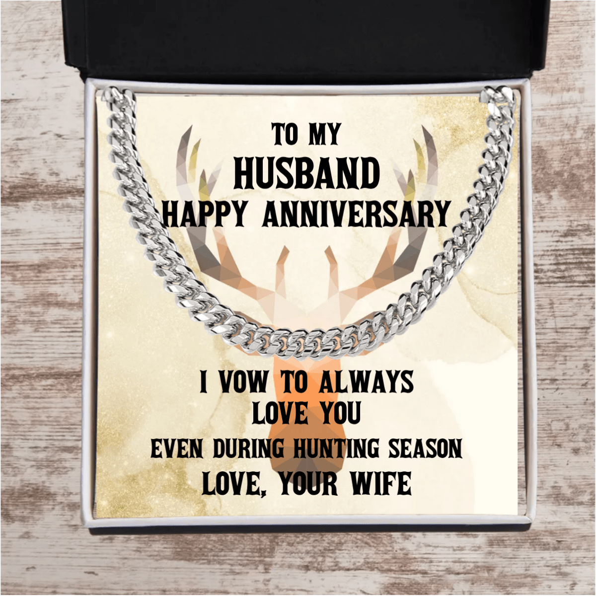 Hunting Season Love: Sarcastic Cuban Necklace Anniversary Gift for Hunter Husband - Mallard Moon Gift Shop