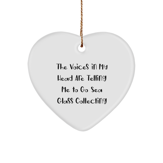 Sea Glass Collecting Gifts from Friends for Men, Women, and Family - Heart Ornament with Funny Quote