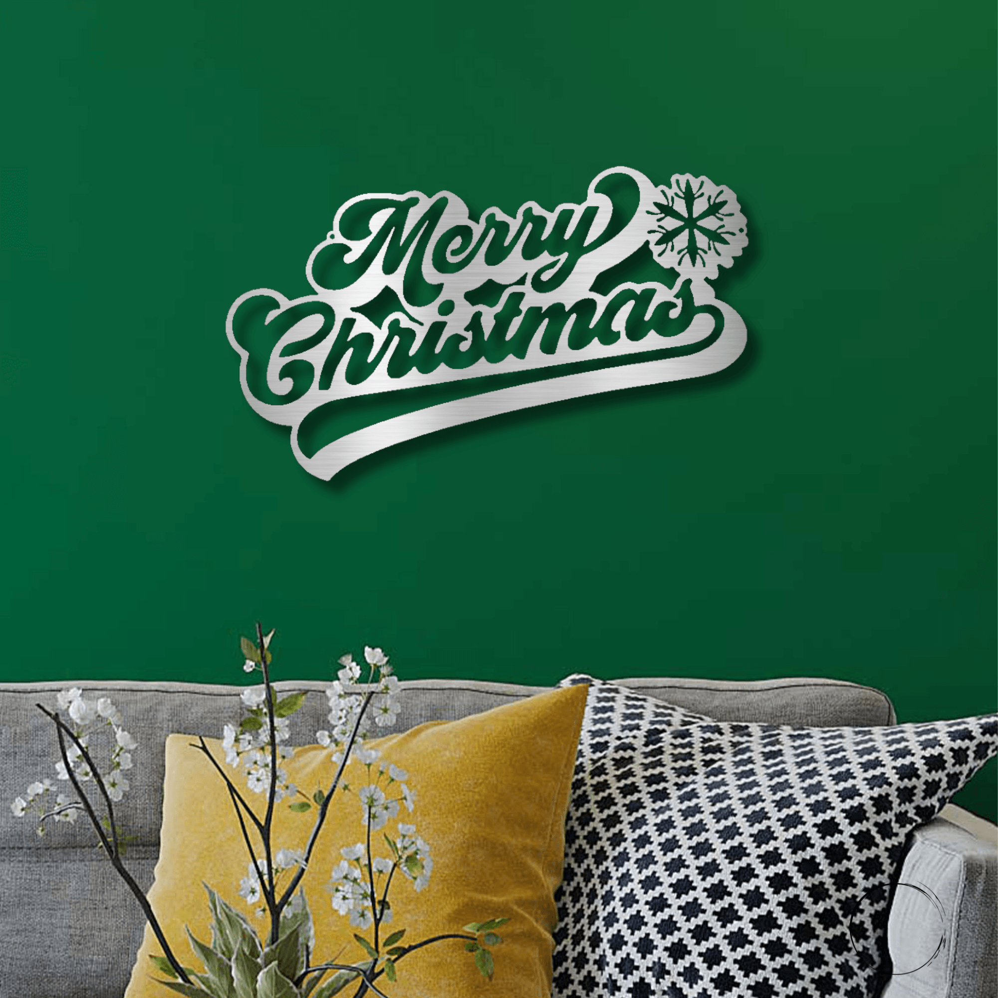 Classic "Merry Christmas" Metal Wall Sign - Bring Holiday Cheer to Any Room - Mallard Moon Gift Shop