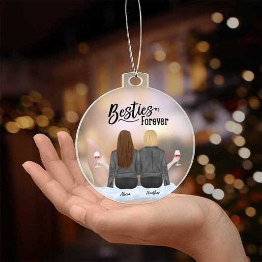 Sisters are Forever Personalized Acrylic Keepsake Ornament
