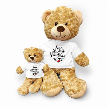 Love Finds A Way - Plush Lamb, Panda, or Teddy Bear with Tee Shirt Romantic Gift for Sweetheart - Mallard Moon Gift Shop