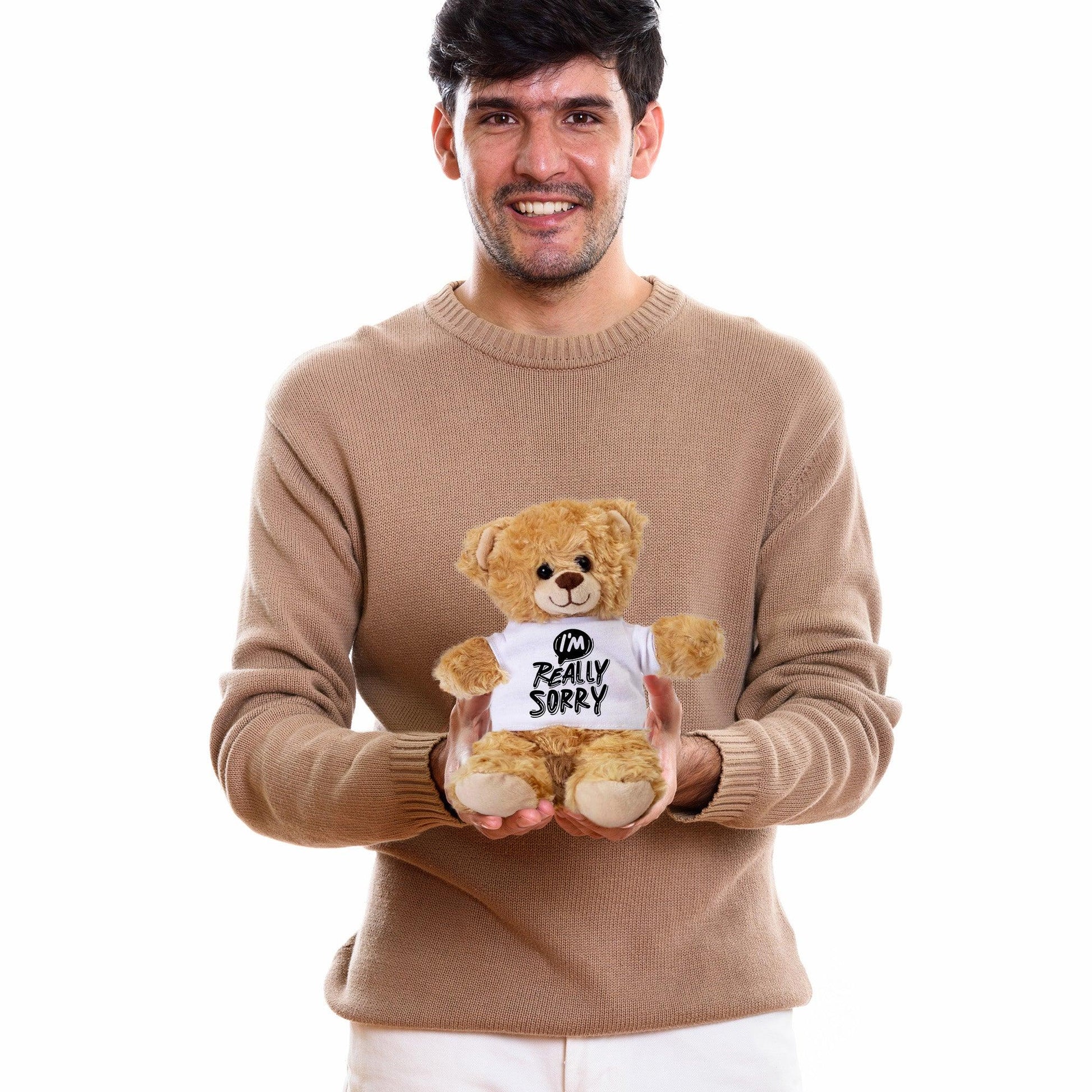 Apology Gift - I Am Really Sorry - Plush Lamb, Panda, or Teddy Bear with Tee Shirt - Mallard Moon Gift Shop