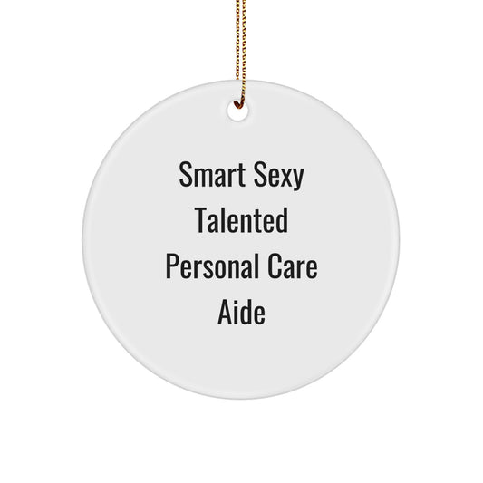 Smart Sexy Talented Personal Care Aide Funny Circle Christmas Ornament