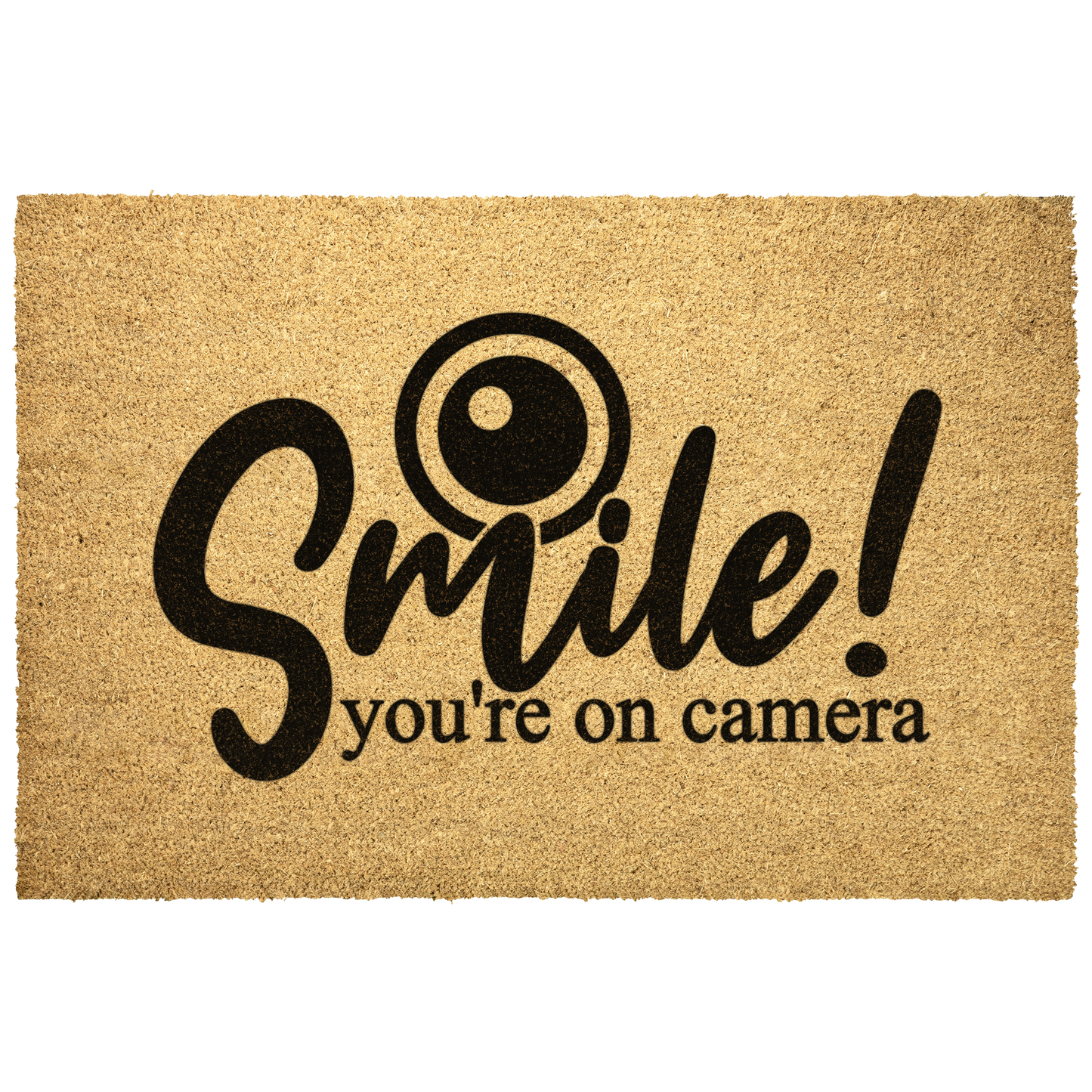 Smile_Youre_on_Camera_Funny_Se_Outdoor_Mat_Main_Mockup.png