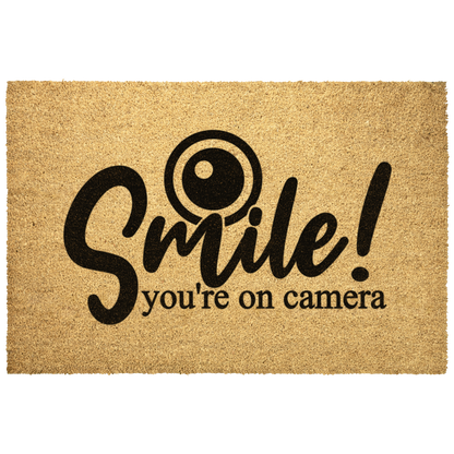 Smile_Youre_on_Camera_Funny_Se_Outdoor_Mat_Main_Mockup.png