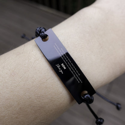 Black Rope Bracelet for Son Present, Son Always follow your dreams, never forget how amazing you are, Son Birthday Christmas Gifts Jewelry - Mallard Moon Gift Shop