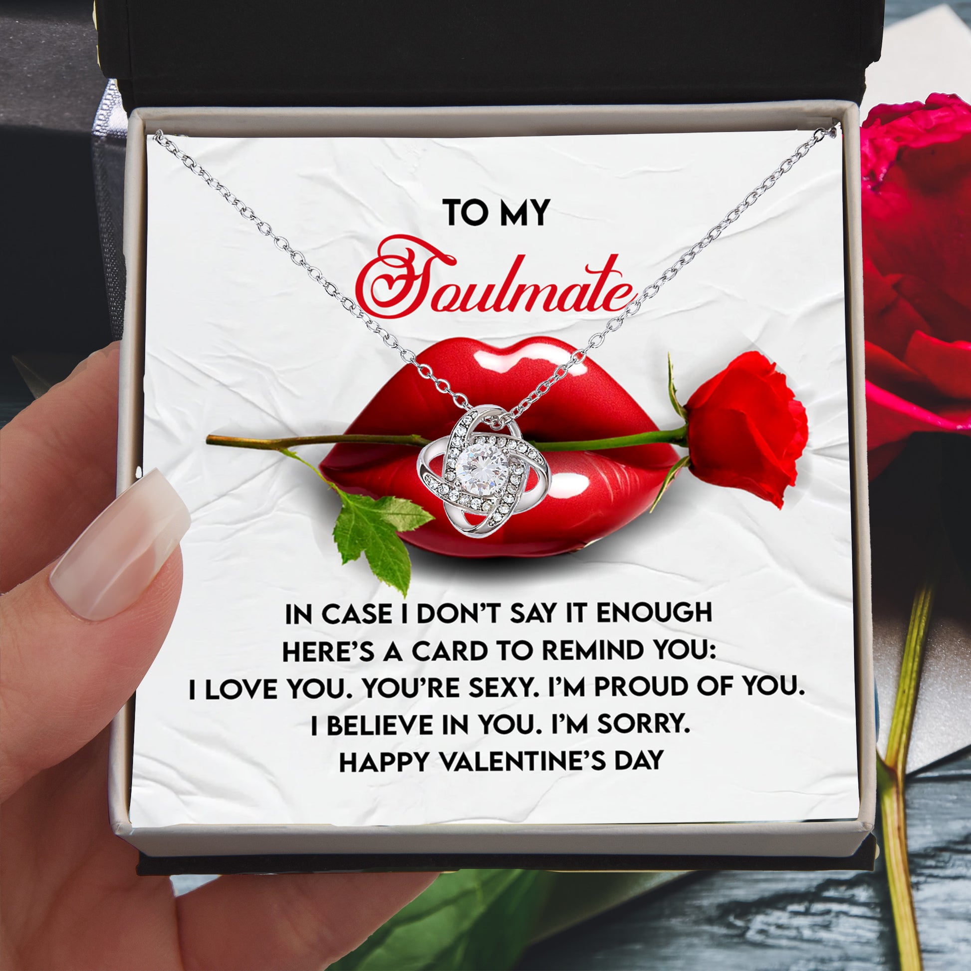 To My Soulmate Love Knot Pendant - Romantic Gift She'll Treasure - Mallard Moon Gift Shop