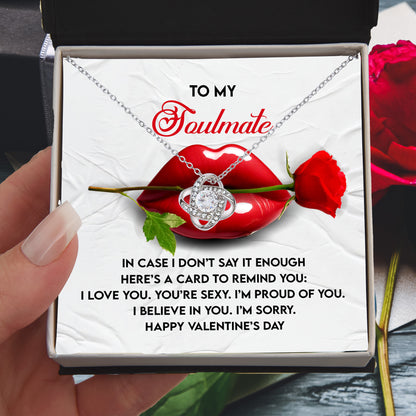 To My Soulmate Love Knot Pendant - Romantic Gift She'll Treasure - Mallard Moon Gift Shop