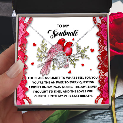 Romantic Gift for Her: Love Knot Necklace with Emotional Soulmate Message - Mallard Moon Gift Shop