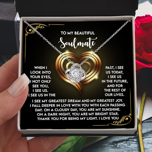 Soulmate Necklace – Celebrate Eternal Love with This Heartfelt Message and Pendant - Mallard Moon Gift Shop