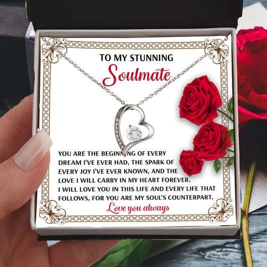 To My Soulmate Beginning of Every Dream Forever Love Necklace - Mallard Moon Gift Shop