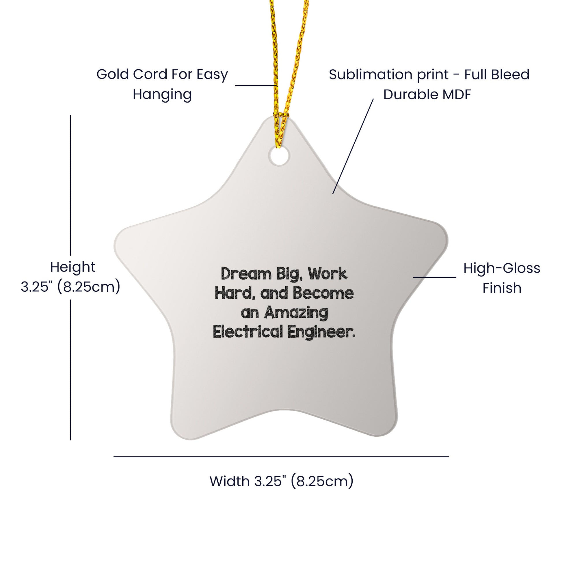 Electrical Engineer Star Christmas Ornament - Dream Big, Work Hard, And Become An Amazing Electrical Engineer