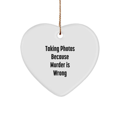 Taking Photos Gifts for Men, Women, Friends, Coworkers, and Family - Funny Heart Ornament for Christmas