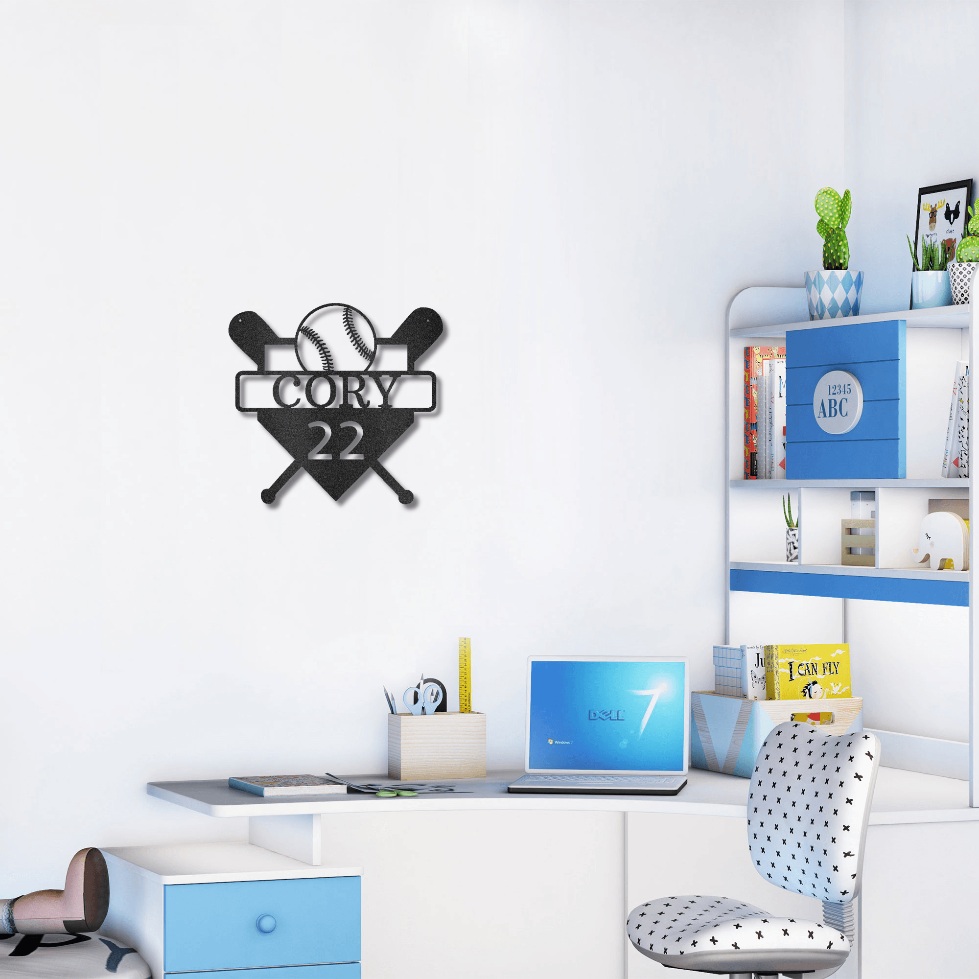 Baseball Home Plate Custom Name Metal Art Wall Sign - Mallard Moon Gift Shop