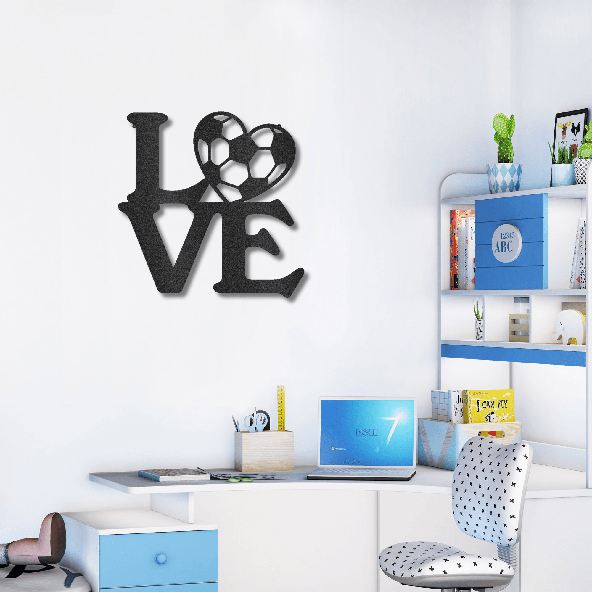 Soccer Love Steel Wall Sign Metal Art - Mallard Moon Gift Shop