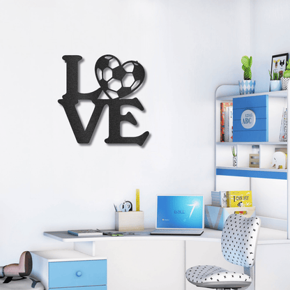 Soccer Love Steel Wall Sign Metal Art - Mallard Moon Gift Shop