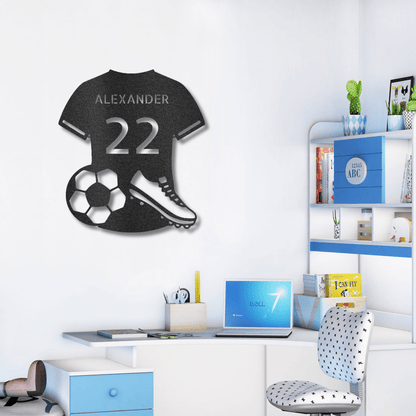 Soccer Jersey Monogram Custom Name Steel Sign Metal Wall Art - Mallard Moon Gift Shop