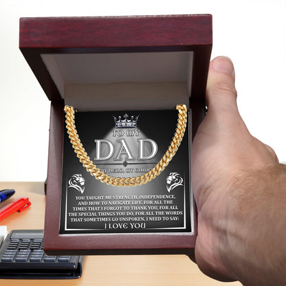 To My Dad - My Hero, My Guide I Need to Say Cuban Chain Link Necklace with Gift Box - Mallard Moon Gift Shop