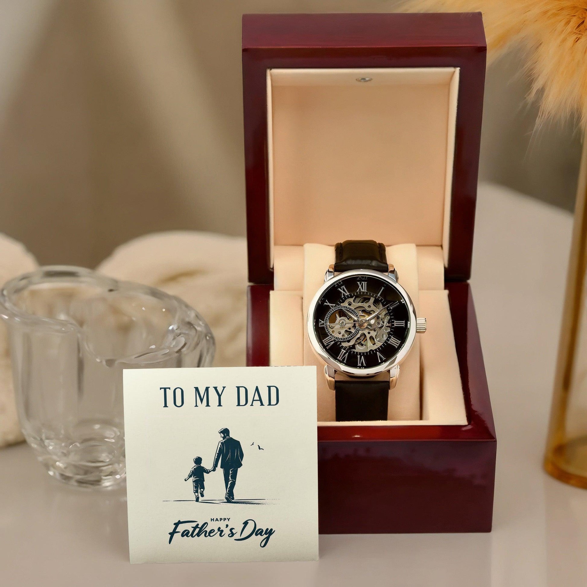 To My Dad Happy Father's Day Men's Openwork Watch with Gift Box - Mallard Moon Gift Shop