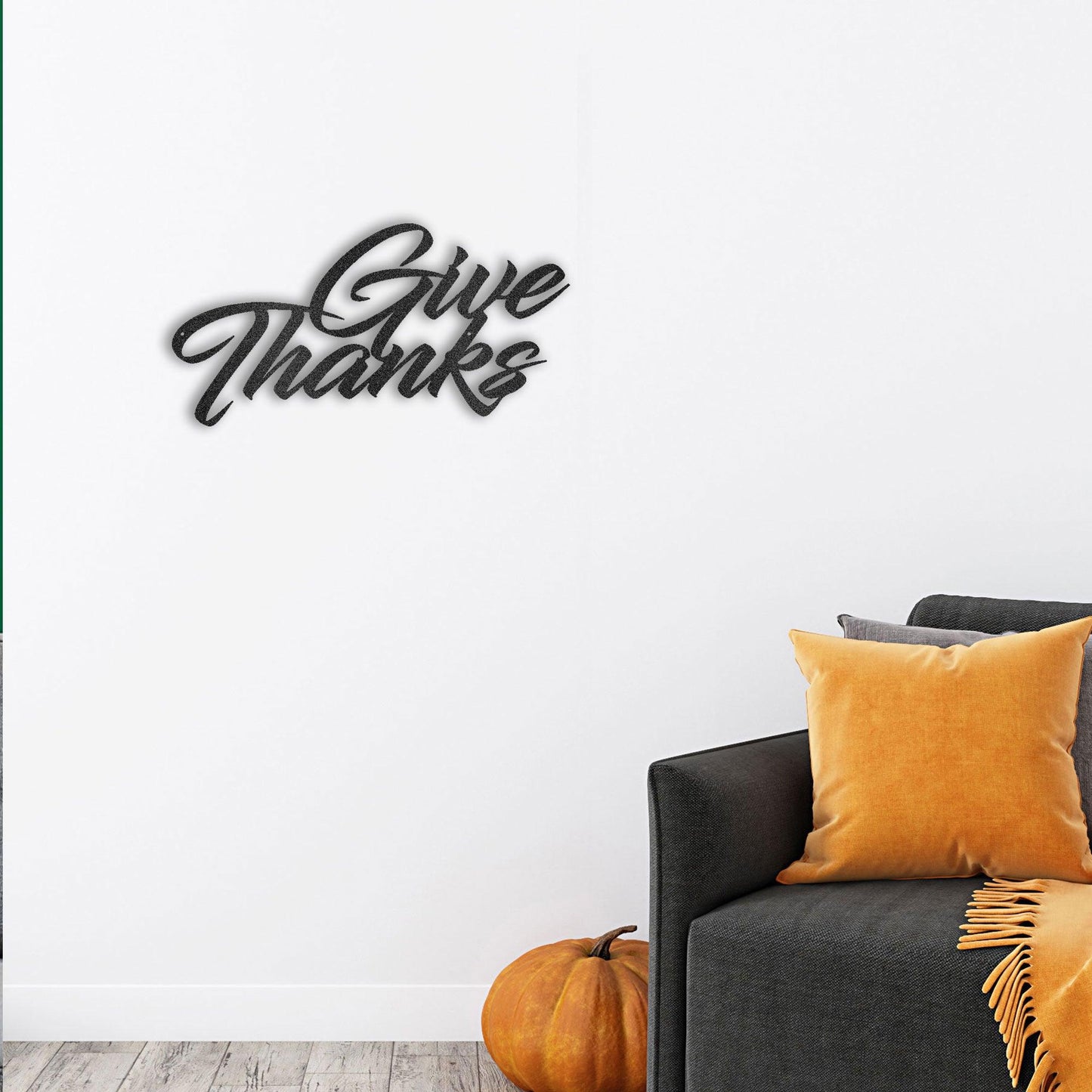 Give Thanks Indoor Outdoor Steel Wall Sign Metal Art - Mallard Moon Gift Shop