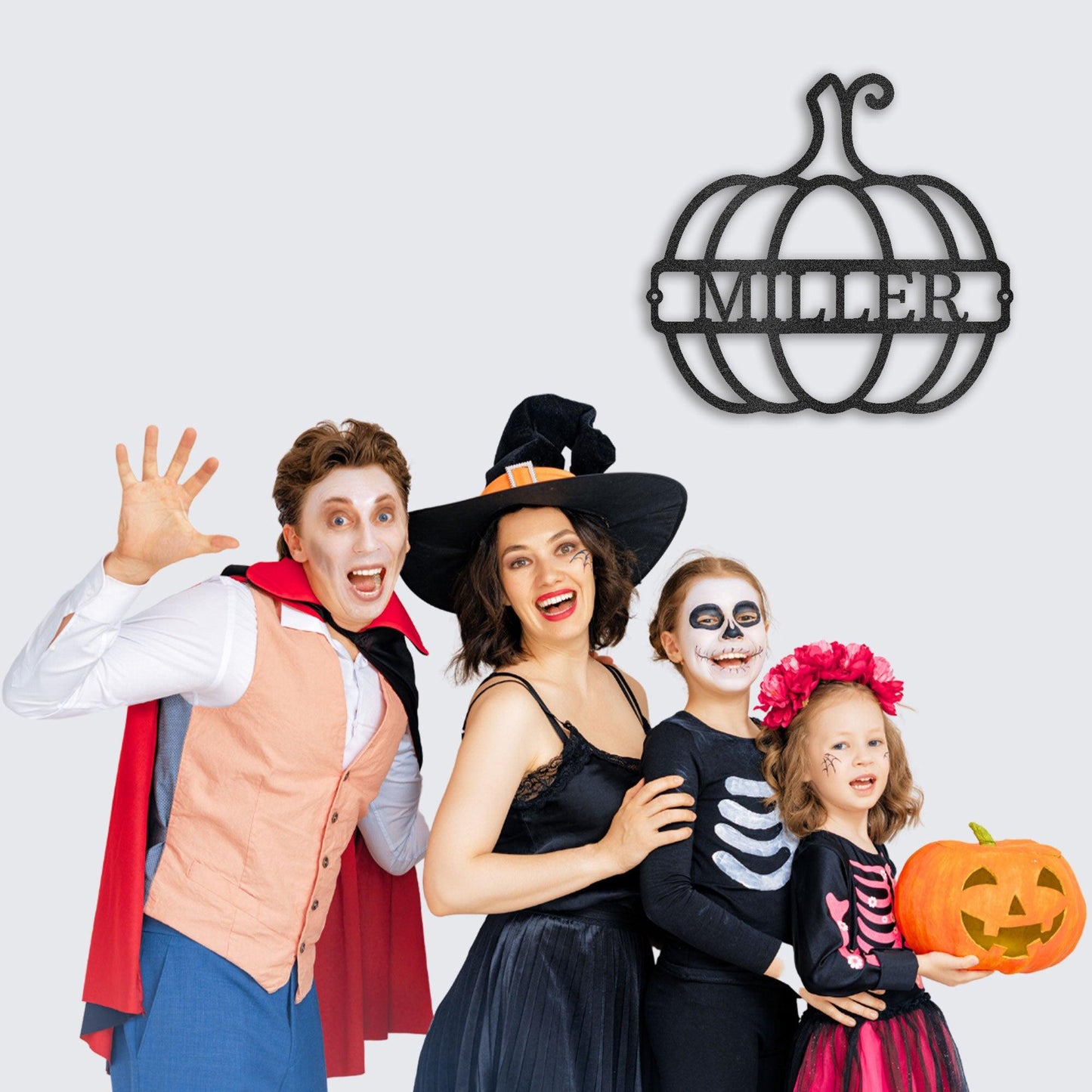 Big Pumpkin Monogram Personalized Indoor Outdoor Steel Wall Sign Art - Mallard Moon Gift Shop