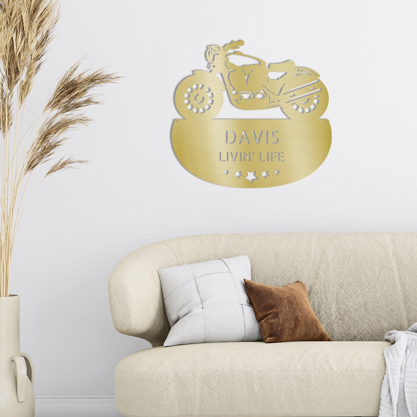 Personalized Motorcycle Metal Wall Sign – Custom Name Laser-Cut Steel Art for Indoors & Outdoors - Mallard Moon Gift Shop