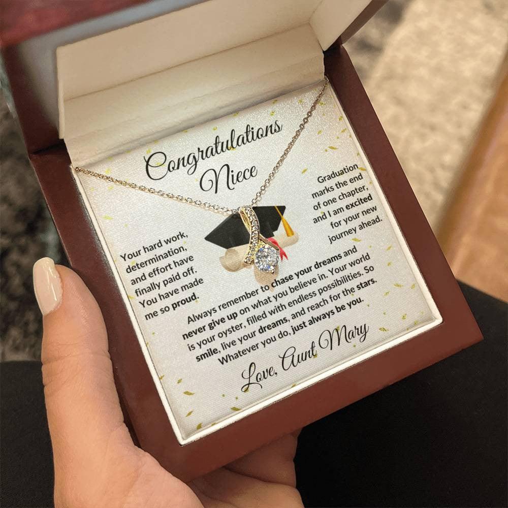 Niece Class of 2024 Graduation Gift from Aunt Alluring Beauty Pendant Necklace - Mallard Moon Gift Shop