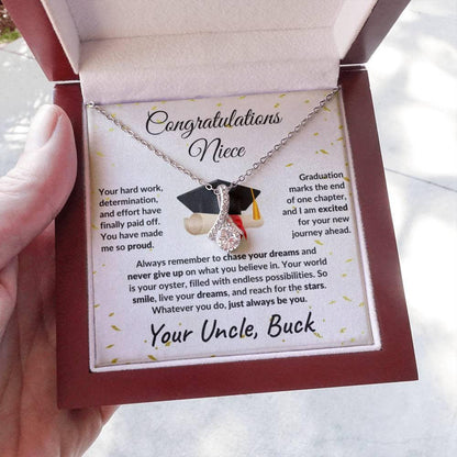 Niece Graduation Gift from Uncle Pendant Necklace - Mallard Moon Gift Shop