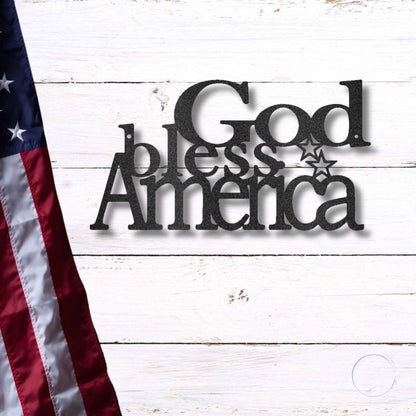 God Bless America Metal Art Wall Sign - Mallard Moon Gift Shop